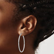 Sterling Silver Rhodium-plated 2mm Round Hoop Earrings
