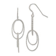 Sterling Silver Textured Multi Intertwined Ovals Dangle Earrings