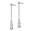 Sterling Silver Polished Teardrop & Bead Post Dangle Earrings