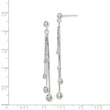Sterling Silver Polished Graduated Beaded Chain Post Dangle Earrings