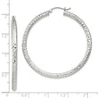 Sterling Silver D/C 3x45mm Hoop Earrings