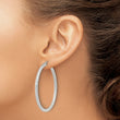 Sterling Silver D/C 3x50mm Hoop Earrings