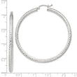 Sterling Silver D/C 3x50mm Hoop Earrings