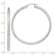 Sterling Silver D/C 3x55mm Hoop Earrings