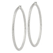 Sterling Silver D/C 3x65mm Hoop Earrings