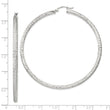 Sterling Silver D/C 3x65mm Hoop Earrings