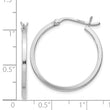 Sterling Silver Rhodium-plated 1.5x25mm Hoop Earrings