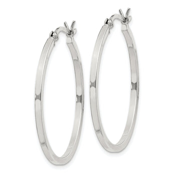 Sterling Silver 1.5x30mm Hoop Earrings