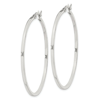 Sterling Silver 1.5x45mm Hoop Earrings
