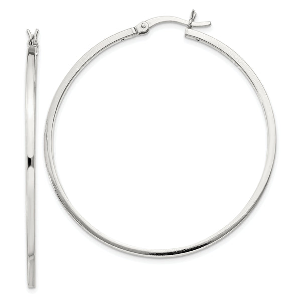 Sterling Silver 1.5x45mm Hoop Earrings