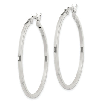 Sterling Silver 1.5x35mm Hoop Earrings