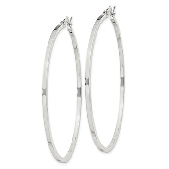 Sterling Silver 1.5x50mm Hoop Earrings