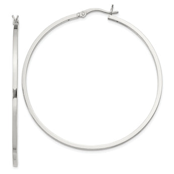 Sterling Silver 1.5x50mm Hoop Earrings