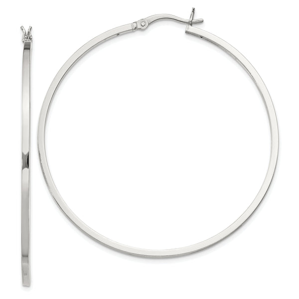 Sterling Silver 1.5x50mm Hoop Earrings