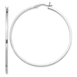 Sterling Silver Rhodium-plated 1.5x50mm Hoop Earrings