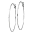 Sterling Silver RH-plated 1.5x60mm Omega Back Round Hoop Earrings