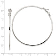 Sterling Silver RH-plated 1.5x60mm Omega Back Round Hoop Earrings