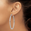 Sterling Silver Rhodium-plated 3mm Round Hoop Earrings