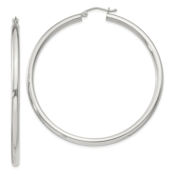 Sterling Silver 3mm Round Hoop Earrings