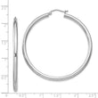 Sterling Silver Rhodium-plated 3mm Round Hoop Earrings