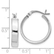 Sterling Silver Rhodium Plated 4.25x20 Hoop Earrings