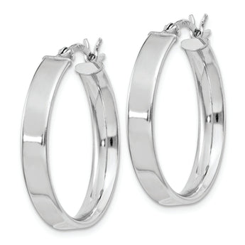 Sterling Silver Rhodium Plated 4.25x25Hoop Earrings