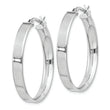 Sterling Silver Rhodium Plated 4.25x30 Hoop Earrings
