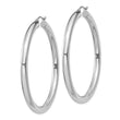 Sterling Silver Rhodium-plated 4mm Round Hoop Earrings