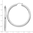 Sterling Silver Rhodium-plated 4mm Round Hoop Earrings