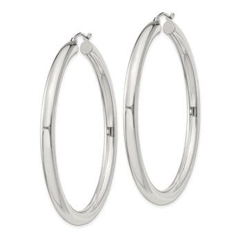 Sterling Silver 4mm Round Hoop Earrings