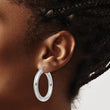 Sterling Silver Rhodium-plated 5mm Round Hoop Earrings