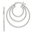 Sterling Silver Textured Triple Hoop Earrings