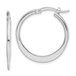 Sterling Silver Rhodium-plated Polished Tapered Round Hoop Earrings