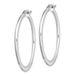 Sterling Silver Rhodium-plated Polished Tapered Round Hoop Earrings