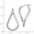 Sterling Silver Rhodium-plated Polished Twisted Oval Hoop Earrings