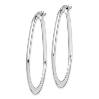 Sterling Silver Rhodium Plated Polished Hoop Earrings