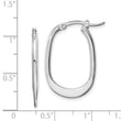 Sterling Silver Rhodium-plated Polished Squared Oval Hoop Earrings