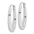 Sterling Silver Rhodium-plated Polished Hollow Oval Hoop Earrings