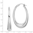 Sterling Silver Rhodium-plated Polished Hollow Oval Hoop Earrings