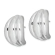 Sterling Silver Polished Rhodium Plated Hollow Post Earrings