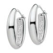 Sterling Silver Rhod-plated Polished Hollow 11mm Oval Hoop Earrings