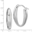 Sterling Silver Rhod-plated Polished Hollow 11mm Oval Hoop Earrings