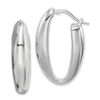 Sterling Silver Rhod-plated Polished Hollow 11mm Oval Hoop Earrings