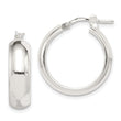 Sterling Silver Polished 6mm Round Hoop Earrings