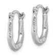 Sterling Silver Rhodium-plated Diamond-cut Hoop Earrings
