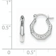 Sterling Silver Rhodium-plated Patterned Hollow Hoop Earrings