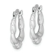 Sterling Silver Rhodium Plated Hollow Scalloped Hoop Earrings