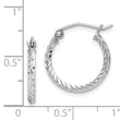 Sterling Silver Rhodium Plated Diamond Cut Hoop Earrings