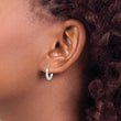 Sterling Silver Rhodium Plated Hollow Hoop Earrings