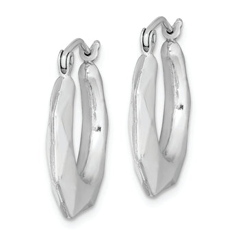 Sterling Silver Rhodium-plated Polished Hollow Hoop Earrings